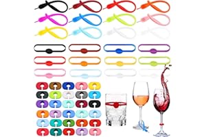 NA Allazone 54 Stück Weinglas Marker Silikon Weinglas Anhänger, 3 Stil Silikon Wein Marker Weinglas Markierungen Silikon Tags für Wein für Wein, Cocktail, Champagner, Verkostung, Party Dekoration