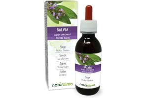 Sauge (Salvia officinalis) feuilles Teinture Mère sans alcool Naturalma - Extrait liquide gouttes 120 ml - Complément alimentaire - Végétalien ou végan