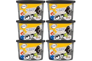 NATRUTH 500mL Activated Charcoal Moisture Absorber boxes Closet Dehumidifier,Odor Dehumidifiers and Air Freshener for Closet,Bathrooms, Kitchen & Study, Boats,RVs(Activated Charcoal 6 pack)