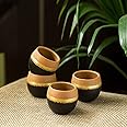 ExclusiveLane Hand-Painted 'Terra-Sips' Kullads in Earthen Terracotta (Set of 4) - Kulhad Tea Cups Tea Sets Coffee Cups Mugs Cutting Chai Tea Glasses