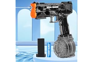 Brisum Stärkste Elektrische Wasserpistole mit 400 Ammos, Transparenten Automatischen Squirt -Kanonen IP67 wasserdichte, Klassische Wasserpape Sommerpool -Spielzeug für Kinder/Aldulte