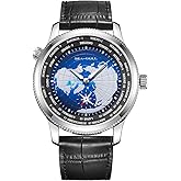 Sea Gull Reloj mec&aacute;nico autom&aacute;tico para Hombre, 41 mm, GMT con Hora Mundial y subesfera de Segundos, Reloj de Pulsera Luminos