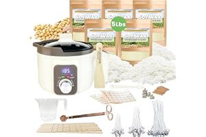 LINGQIAN Soy Candle Making Kit with Digital Wax Melting Pot, DIY Candle Melting Pot Kit for Small Businesses, Includes 5lb Pure Soy Wax, Wicks, Trimmer