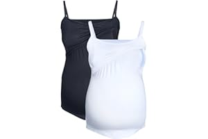 MijaCulture 2-częściowy zestaw topów do karmienia, koszulka ciążowa i koszulka ciążowa 4089