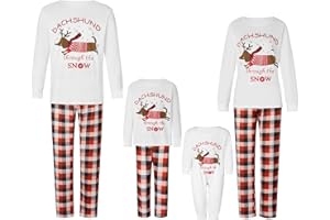 Nsywmzy Family Christmas Pajamas Matching Sets Print Long Sleeve Tops Romper Pants Sleepwear Couples Holiday Pajamas 2 Piece
