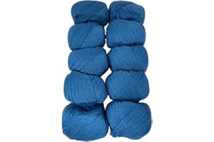 DELFINO WOLL DOLOMITI Yucon 10 Gomitoli Lana da 50g - Disponibile in più Colori - Filato Colore Petrolio - Composizione: 70% Lana, 30% Acrilico - 100% Made in Italy - 441