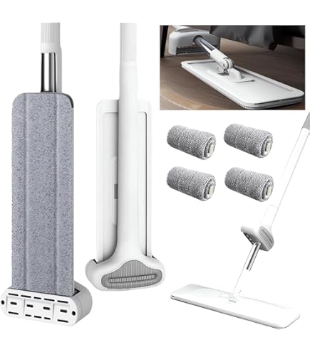 CLEANHOME Microfibre Floor Mop,Dry And Wet Cleaning, 3 PCS Pads, 45.2-55.1in Mops For Cleaning Wood Floor/Kitchen/Bathroom/Flat Mop - View #6