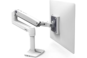 Ergotron - Bras LX Premium : Support Mono-écran, pour moniteurs jusqu'à 34 Pouces, 3,2-11,3kg, VESA 75x75/100x100 – Blanc (45-490-216)