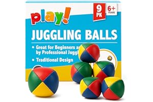 SOL 9pk Circus Juggling Balls, 5cm Durable and Safe Fun Toys for Kids and Adults, Great Gift, Perfect Size for Learning to Master Juggle Skills