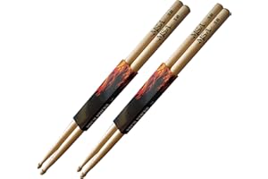 Lot de 2 paires de baguettes 5B - En bois d'érable - Tête en bois - Baguettes de batterie - MSA - 5B