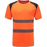 Profi Warnschutz T-Shirt Kurzarm Arbeitsshirt Kurzarmshirt Warnshirt Arbeitshemd Warnschutz t Shirt Herren