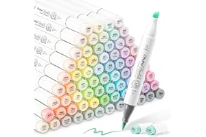 Ohuhu Pastelowe Markery Alkoholowe 96 Kolorów, Podwójna Końcówka Pędzel & Dłuto dla Artystów i Studentów Do Kolorowania dla Dorosłych Rysunku Seria Honolulu