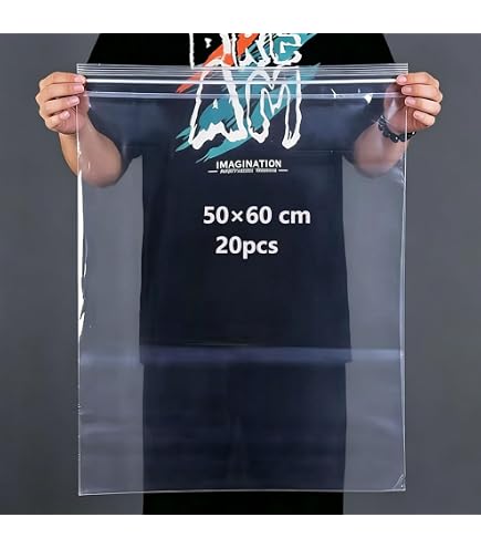 Mbsomnus 25 Pièces Sac Plastique Zip Réutilisable 50x60cm Pochette de Voyage Sac Plastique Rangement Etanche Zippé Transparent Non Poreux pour Organisateur de Vêtements Chaussures Maison Mbsomnus 25 Pièces Sac Plastique Zip Réutilisable 50x60cm Pochette de Voyage Sac Plastique Rangement Etanche Zippé Transparent Non Poreux pour Organisateur de Vêtements Chaussures Maison