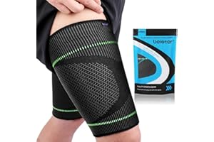 beister Oberschenkelbandage Oberschenkel Kompression Stabilisator, Rutschfest Oberschenkel-Kompressionsbandage für Männer & Damen (2 Stück), Hip Braces für Hip Joint Pain, Quad Hamstring, Arthritis