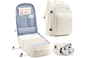 kibachev Sac a Dos Voyage Cabine Avion Homme/Femme, Sac a Dos Valise 40x30x20, Travel Backpack Avec Compartiment à Chaussures Et Poche Humide, Sac a Dos Ordi Portable Imperméable, Sac Travail