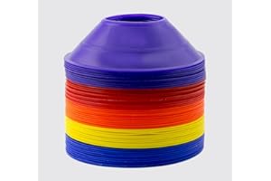 Netsportique Set de 50 Mini Conos - Altura 3,5cm y diámetro 12cm- Flexibles y Resistentes **5 Colores**