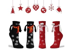 RHZXD Holding Hands Socks, Christmas 3D Doll Couple Magnetic, FunnyHand In Hand, Novelty Friendship Magnetic Special Christmas Gifts for Women Men