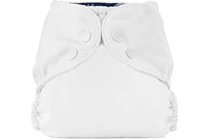 Esembly Reusable Cloth Nappy Cover - Waterproof, Breathable, Leak-Proof Layer Over Prefolds, Flats or Fitteds. Swim Nappy with Popper Closure. Size 1 (7-17lbs), Sea Salt