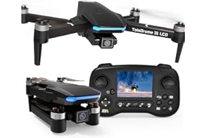 Toladrone TD31LCD Drone con Pantalla LCD, Transmisión Digital de Imágenes, Dron con Cámara, Motor sin Escobillas, Cuadricóptero RC Plegable para Adultos, Drones para Principiantes