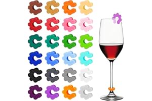 LMOGWL 24 PCS Segnabicchieri Silicone, Segnabicchieri Calici, Marcatori per Bicchieri Vino Colorati Riutilizzabili Marcatori, per Bicchiere Champagne, Bicchiere da Cocktail, Bicchiere da Martini
