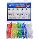 BOJACK 5 Farben 500 Stück 5 mm LED Dioden Sortiments Kit Pack Glühbirnenlampen Elektronik komponenten 5 mm Leuchtdioden