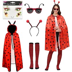 Hpbaggy Marienkäfer-Kostüm Für Erwachsene – Mit Umhang & Augenmaske Für Karneval & Halloween