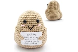 MLIHOVE Funny Potato with Big Butt, Good Luck Positive Gifts for Women Men, Emotional Support Knitting Wool Hug Doll, Handmade Cute Stuff Novelty Gifts with Encouragement Affirmation Cards for Birthday
