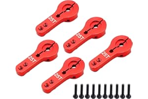 YijiaLink 5Stk 25T Aluminium Servohorn M3 Gewinde Metall Lenkhebel für RC Auto Truck Buggy Flugzeug(Rot)