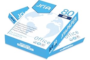JRIA A4 Paper Office White Printer Copier Paper 2 Reams of 1000Sheets (80gsm) Multifunction Laser Inkjet Paper (2 Reams, 1000 Sheets)