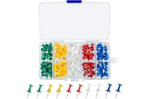TUPARKA 120 Pcs Map Push Pins Thumb Tacks Multi-Colored Push Pins for Cork Notice Board 5 Colors