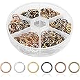 970 PCS Open Jump Rings, 6 Mixing Colors Stainless Steel Open Rings Mixed Size Round Ring Connectors with Plastic Box Can Be Used for Jewelry Making Accessory,4/5/6/7/8/10mm