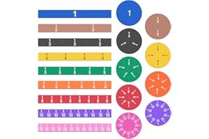 Meetory 102 Pz Piastrelle di Frazioni Magnetica & Cerchi di Frazioni - Manipolativi Matematici per Scuola Elementare Prescolare Risorse Didattiche Classroom Kit Didattico
