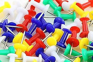 E FAST CE4 100 Drawing Colourful Plastic Push Pins Stationery for Cork Notice Board