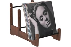 PORFOYO Estanterias Para Discos De Vinilo: Soporte Para Discos De Vinilo 37 x 27 x 24 cm, Soporte De Discoss De Vinilos Para Hasta 60 Lp Y Sencillos, Almacenamiento Para Almacenamiento De Libros