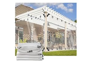CAQXAQP Lona Transparente Impermeable Exterior 2.3mx2.9m,Lona Protección Transparente 0,3mm Espesor con Ojales Plegable Lonas Plástico para Camion Terraza Muebl Jardin Balcón