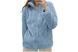 YEKDMXOP Felpa Donna Pile Invernale Caldo con Cerniera Giacca da Camera Donna Invernale Corta Pile Senza Cappuccio Giacche Invernale con Pile Tinta Unita Cappotto In Peluche Sherpa Giubbotto Fleece Comoda
