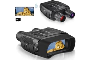 ZIMOCE - Aparato de visión nocturna (infrarrojos, 300 m o gafas de visión nocturna de 400 m, para oscuridad total, 850 nm IR LED, 4 zoom digital, iluminación infrarroja integrada de 7 niveles con tarjeta de memoria 32 g)