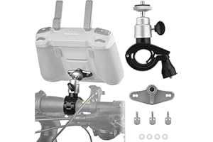 SQAQS Remote Controller Holder, 360°Adjustable Bicycle Handlebar Clip Mounting Bracket, Bicycle Stabilizer Handle Rod Bracket with 1/4 "Threaded Adapter, for DJI Rc Rc2 Remote Controls