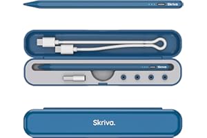 Skriva Stylus Pen for iPad with Tilt Sensitivity, Palm Rejection, Magnetic Attachment, USB-C Charging, Storage Case & Accessories, High-Precision Pencil for iPad Pro, Air, Mini 2018 Onwards