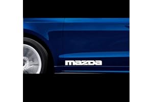 myrockshirt 2 x MazdaAufkleber 30 x 5 cm Aufkleber Autoaufkleber Auto Tuning Sticker Aufkleber mit Montage Set inkl. Estrellina-Montage-Rakel® & „Estrellina-Glücksaufkleber®“