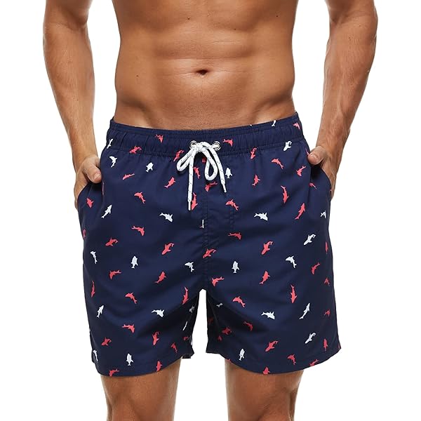 Costume da bagno da uomo con tasche con cerniera, taglia