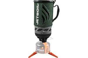 Jetboil Fornello portatile – alimentato a propano, alluminio e acciaio inossidabile, tazza di cottura da 1 litro con isolamento accogliente