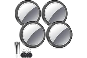 QCOQ Air Tracker Tag 4 pezzi, Bluetooth Trova Oggetti Compatibile con Apple Dov'è (solo iOS), Smart Tracker Localizzatore per Bagagli/Borse/Portafogli/Zaini, Chiavi Tag Tracking, Batteria Sostituibile Nero