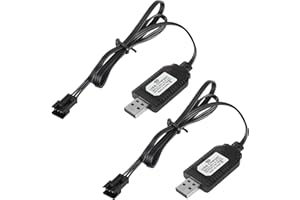 YACSEJAO 2 Pack 7.4V LiPo Akku USB-Ladekabel mit SM-3P Stecker für RC Modellfahrzeug Buggy Auto Truck Boot