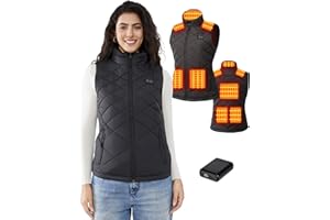 Toastiv Gilet Chauffant Femme avec Batterie 18400mAh 7.4V – Jusqu’à 11h de Chaleur, Lavable en Machine, Veste Chauffante Léger Déperlant pour Hiver