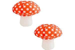 Niuhong 2 Pcs Lanterne Carta Forma Fungo Bambino Lanterna Carta Appesa Decorazione Feste Lanterne Sospese Ornamento Lanterne Carta Nozze Giardino Paralume Decorazioni Feste Compleanno (rosso)