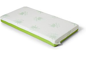 IDELIO Materasso Lettino Culla Pianta Officinale Aloe Vera, Bambino Neonato cm60x120 H12 Antiacaro Antisoffoco Certificato EN16890:2017 FIBERFORM™ OEKO-TEX® Struttura Altamente Traspirante Tessuto 3D