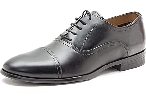 Thomas Crick Men's 'Stowe' Formal Classic Shoes, Comfortable, Durable, Trendy, Crafted with Premium-Quality Leather, Perfect for Any Occasion, Closet-Staple Shoes (Black/Tan)