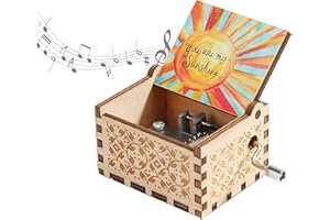 cimsfcor You are My Sunshine Holz Spieluhr Antik Gravierte Holz Spieluhren Vintage Spieluhr Schnitzen für Weihnachten Valentinstag Geburtstag Muttertag Vatertag (A)