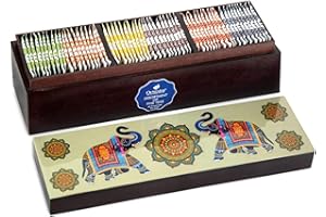 Octavius | Assorted Tea Bag Sampler Gift Set - 6 Tea Flavors | 60 Counts - Black & Green Tea | Tea Sampler Pack | Elephant Printed Wooden Tea Set Gift | Pack of 1